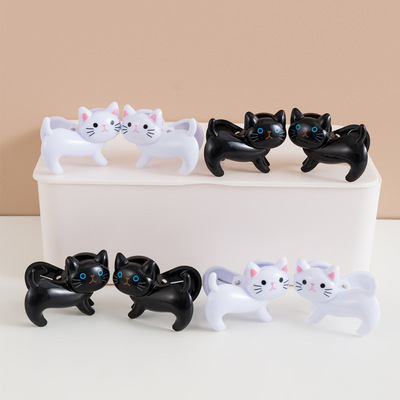 Set x6 Pinzas/Clips Multifuncionales Gatito Black & White